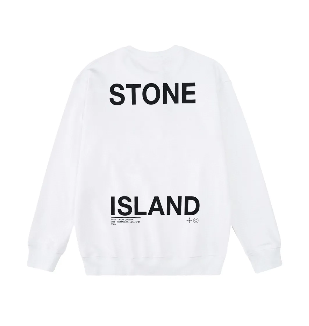 W803#P160💰 Stone Island Rusty Compass logo printed round neck long-sleeved sweatshirt! Versatile base round neck sweatshirt for couples! Simple armband design, customized 1*1 thread (fine texture), 380g double-strand large terry fabric, very good quality, foreign trade craftsmanship, respect the original version! The threads at the cuffs and hem are all original bartacks! The time-consuming and material consumption distinguishes the ordinary version on the market! Tops worn by celebrities from all walks of life on INS, can be matched with couple styles!  Color: Black White Size: M-XXL